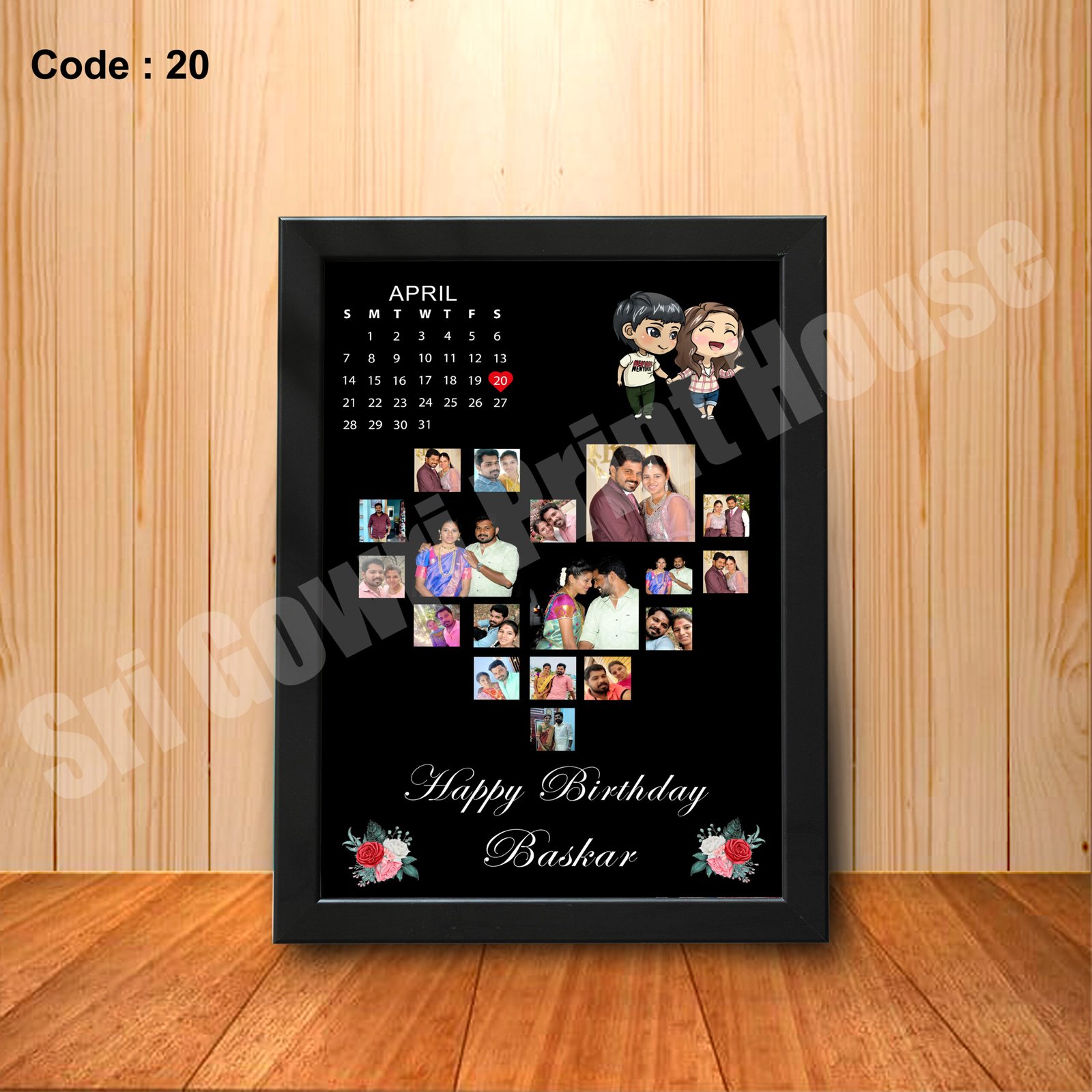 18 Photos of Customized Collage Photo Frames With Photo Print ( 8 x 12, 10 x 15, 12 x 18 ) Code 20